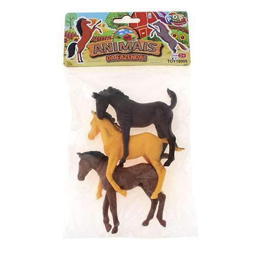 TOY19005-KIT CAVALOS C/ 3-CX C/ 96 BRINQUEDOS, POP BRINQUEDOS, ANIMAIS DE BRINQUEDO, FAZENDINHA, FAZENDINHA DE BRINQUEDO, KIT ANIMAIS, CAVALINHO DE BRINQUEDO, KIT CAVALOS POP BRINQUEDOS